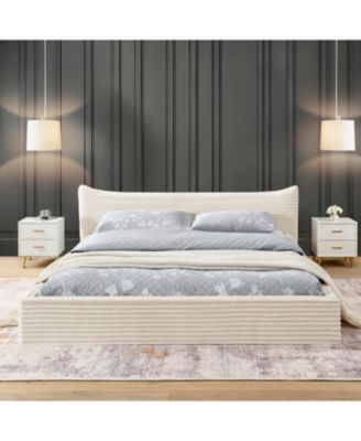  Queen Upholstered Platform Bed Frame - Beige