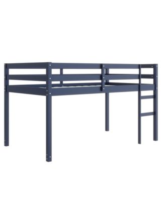 Solid Wood Twin Loft Bed with Ladder - Blue