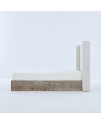 Shelton Queen Bed- Ivory Chenille, Wingback, Rustic Farmhouse