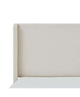 Carmen Ivory Boucle King Upholstered Wingback Platform Bed