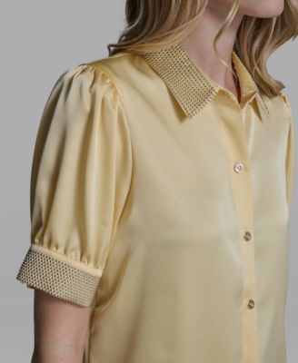 Women's Beaded Short-Sleeve Top