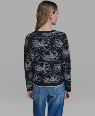 Women's Flower Embroidered Cardigan Sweater