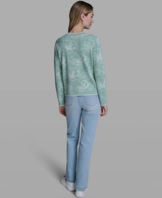 Women's Flower Embroidered Cardigan Sweater