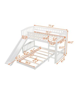 Twin Over Twin Bunk Bed with Slide and Ladder