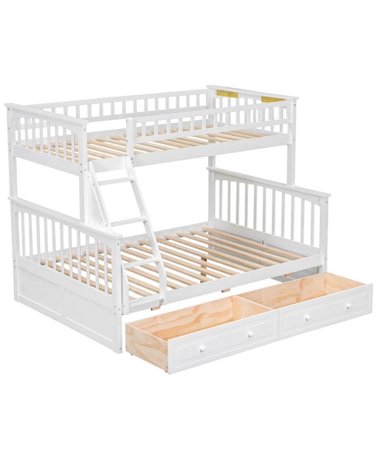 Streamdale Furniture Twin over Full Bunk Bed with Drawers, Convertible Beds, Gray