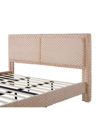 Simple Modern Camel Plush Soft Bed Comfortable Backrest Bedroom Bed