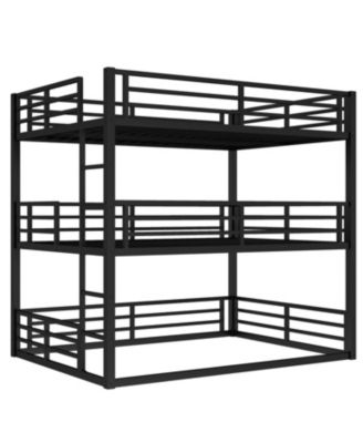 Triple Bunk Bed, Full Over Full Over Full, Metal