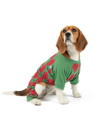 Dog Cotton Argyle Holiday Pajamas