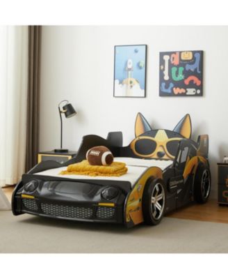 Cool Cartoon Car Bed - Kids' Racing Bed with Stylish Dog Design