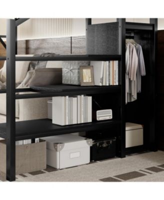 Streamdale Twin XL Loft Bed with Stairs & Storage Shelves