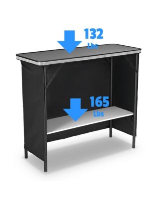 EZ GO 2 Pcs Portable Bar Table Shimmer Decor with Carry Bag Black Skirt for Wedding Camping Tradeshow Party