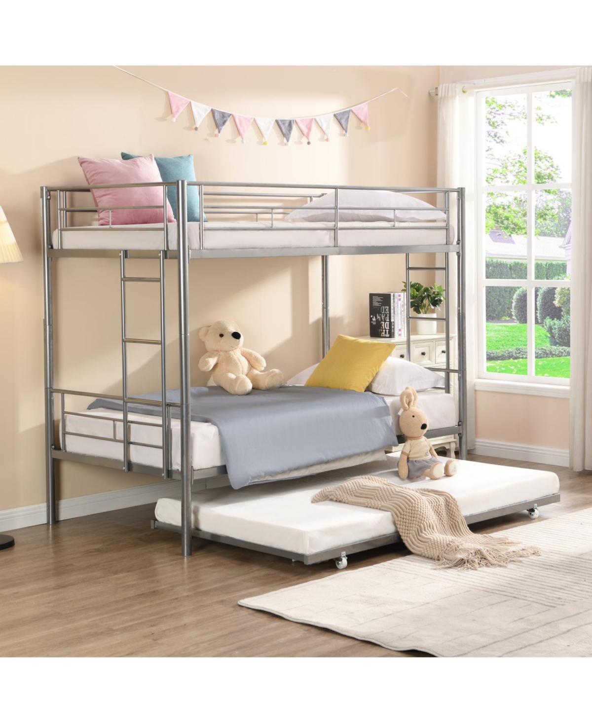 Streamdale Furniture Metal Bunk Bed with trundle