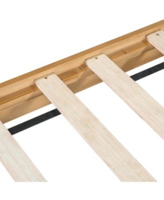 Streamdale Premium Pine Wood King Bed Frame - Mid Century Modern, Natural & Green