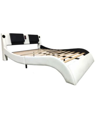 + Platform Bed + Faux Leather + LED Lighting, Bluetooth, Massage + Bed