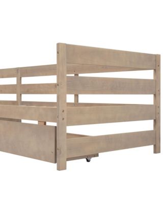 Twin Size L-shaped Platform Bed with Three Storage Drawers