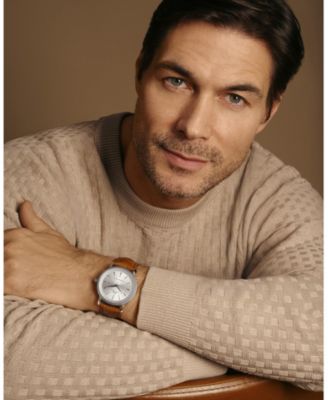 Men's Veritas 2 Genuine Leather Band Watch 1362CVEL