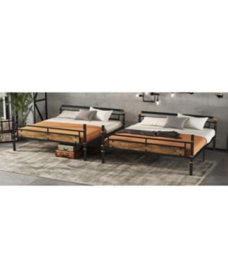 Queen Over Queen Black Metal Bunk Bed