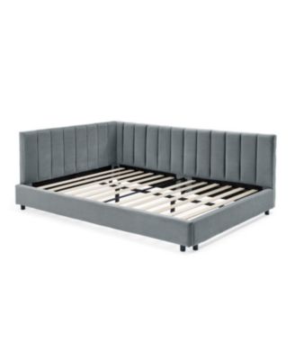  Tufted Upholstered Full Bed Frame - Velvet Gray