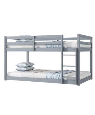 Twin over Twin Loft Bed with Ladder, Solid Wood