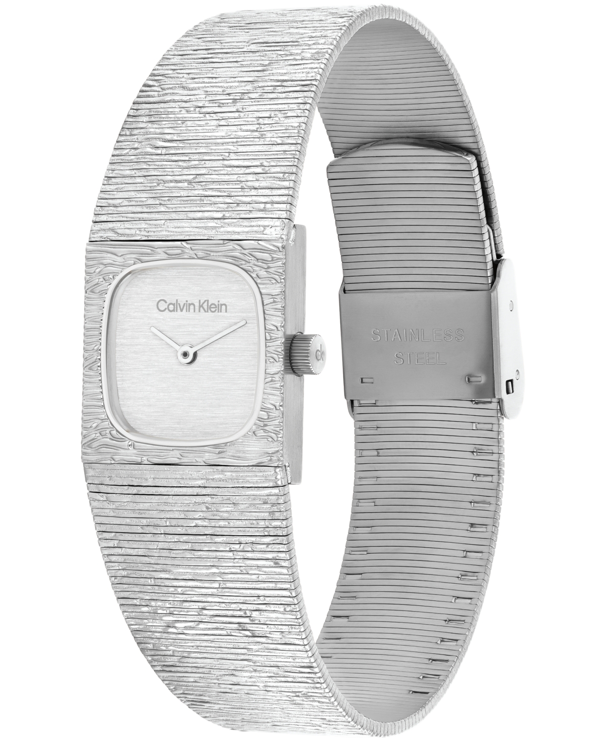 Calvin Klein Women's Sophisticated Square Silver Tone Stainless Steel Bracelet Watch, 20mm