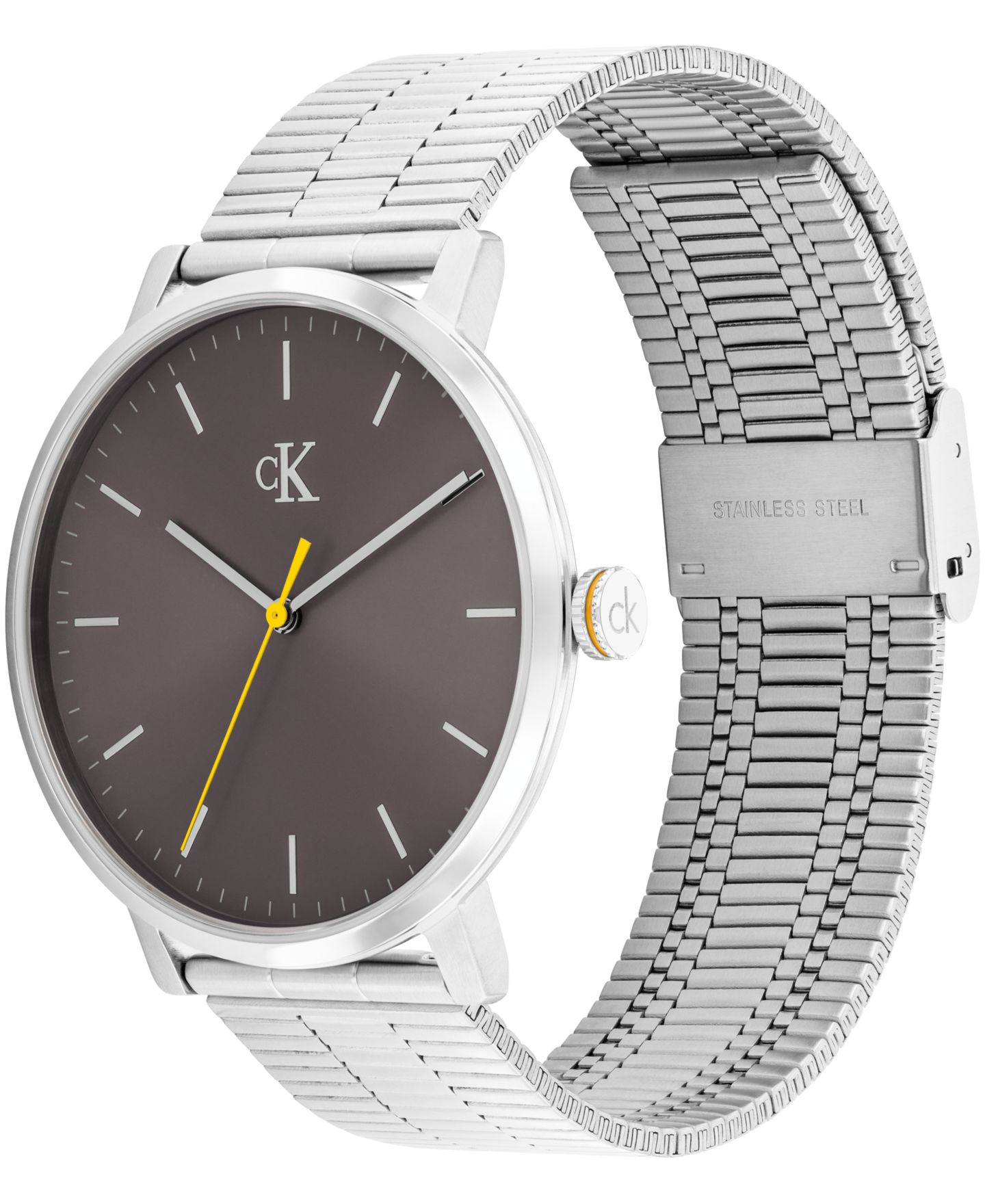 Мужские часы Calvin Klein Real Silver Tone Stainless Steel Mesh Bracelet Watch, 42mm — фото 3