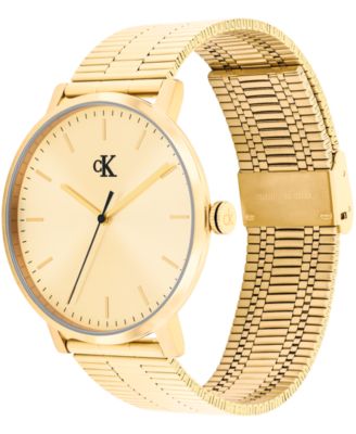 Men's Real Gold Tone Stainless Steel Mesh Bracelet Watch, 42mm