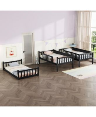 Triple Bunk Bed, Twin over Twin over Twin, Rubber Wood