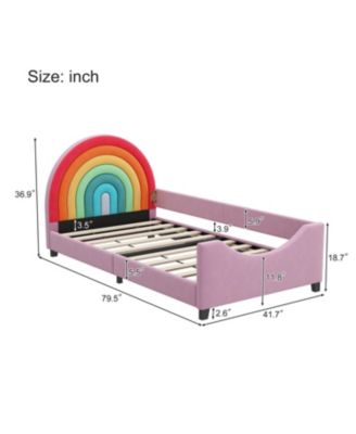 Rainbow Twin Daybed Cute Princess Bed for Kids