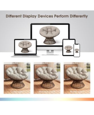 Ergonomic Wicker Chair with Plush Cushion, Durable Cover, Sturdy Frame, Smooth Swivel