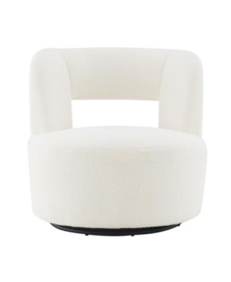  Swivelling Teddy Fabric Accent Chair, Perfect for Rooms & Waiting Areas