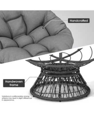 Ergonomic Wicker Chair with Plush Cushion, Durable Cover, Sturdy Frame, Smooth Swivel