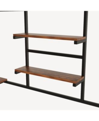 Full size loft metal bed for bedroom and dormitory, with built-in charging station and LED lighting