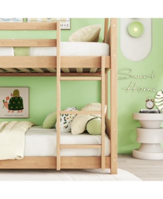Streamdale Twin Over Twin Bunk Bed with Headboards and Safety Guardrails
