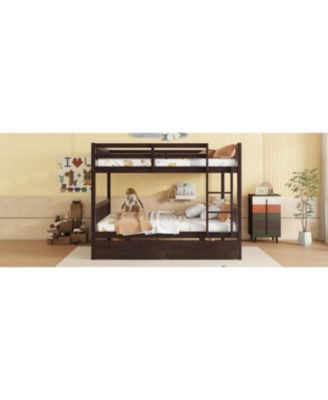 Streamdale Full-Size Bunk Bed with Drawers, Convertible to 2 Full Beds