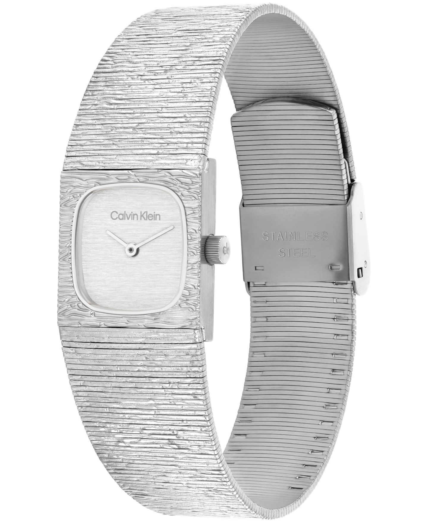 Женские часы Calvin Klein Sophisticated Square Silver Tone Stainless Steel Bracelet Watch, 20mm — фото 6