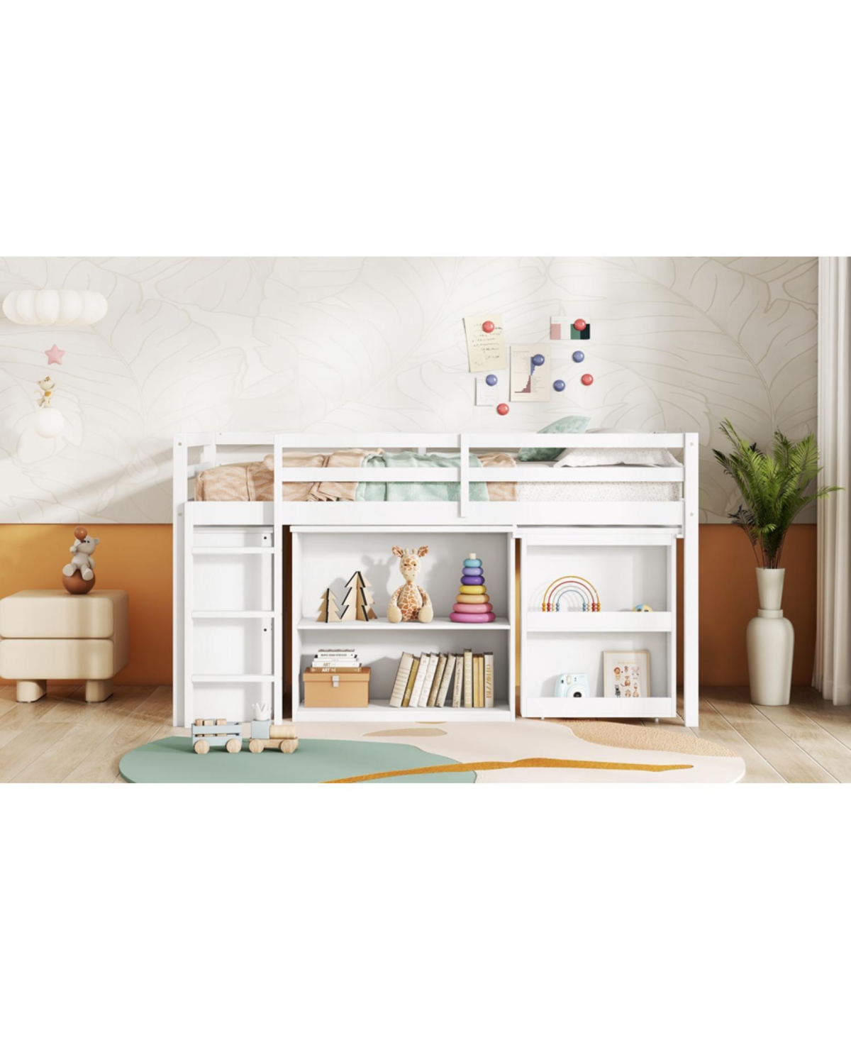 Streamdale Furniture Multifunctional Loft Bed with Storage, Desk, and Safety Features