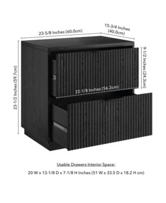 Yarden 24" Wide Rectangular Fluted Nightstand