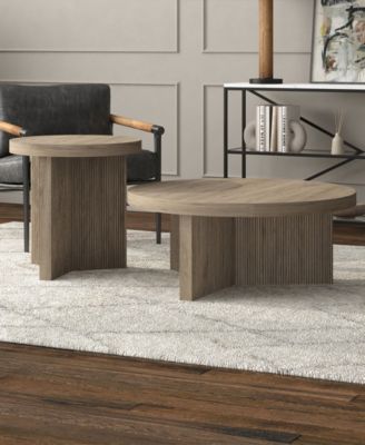 Holm 22" Wide Round Fluted Side Table