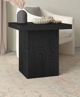Torren 22" Wide Square Fluted Side Table