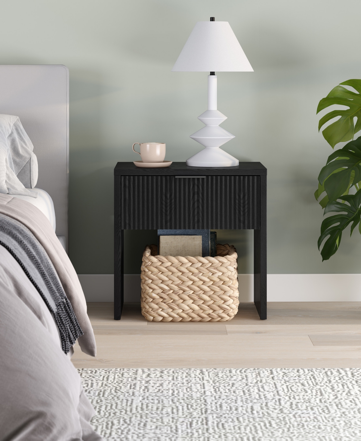 Hudson & Canal Kenslow 24" Wide Rectangular Fluted Nightstand