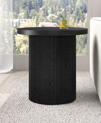 Isa 22" Wide Round Fluted Side Table