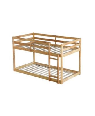 Streamdale Twin over Twin Loft Bed with Ladder, Solid Wood Platform