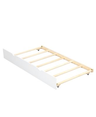 Twin Size Wood Daybed with Storage Shelves, USB and Trundle