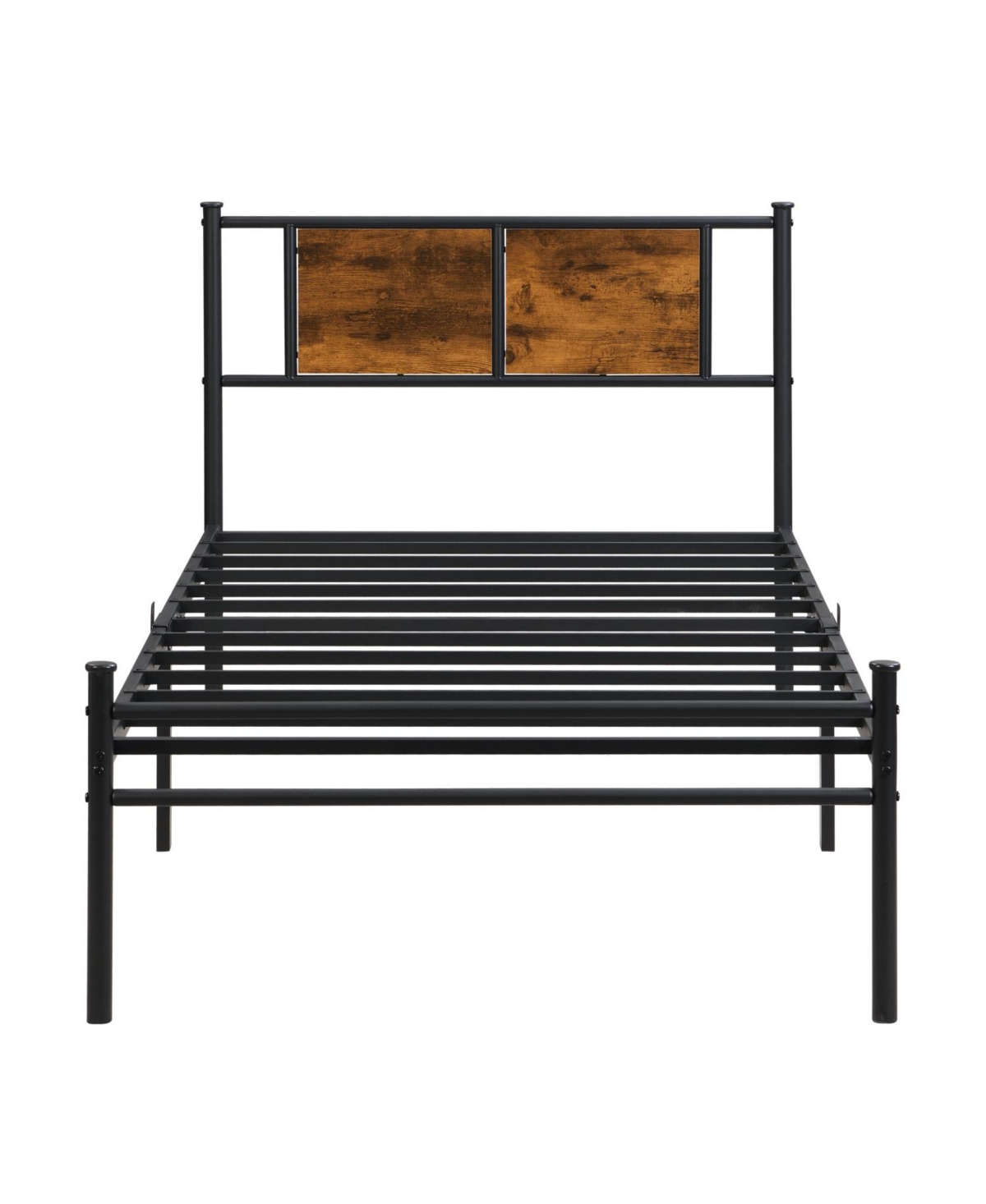 Streamdale Furniture Twin Size metal bedframe, Headboard with wood panel decoration