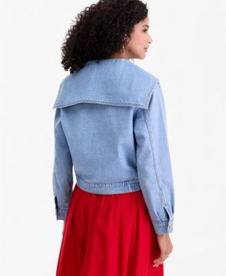 Women's Sailor-Collar Denim Jacket