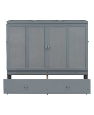  Full Size Murphy Bed with USB Port and a Large Drawer