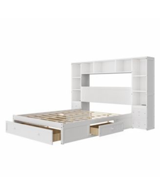 Pine Platform Bed with Storage & Charging