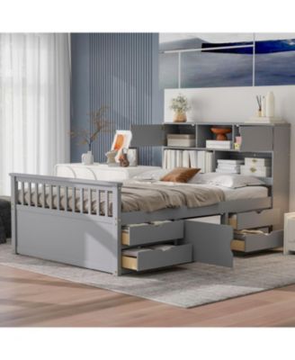 Captain Platform Bed Frame w/ Storage & Drawers