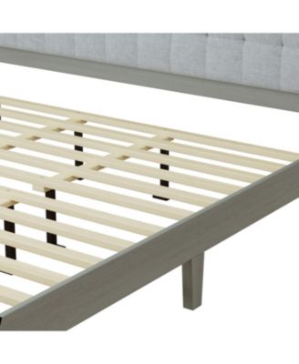 King Solid Wood Platform Headboard Bed