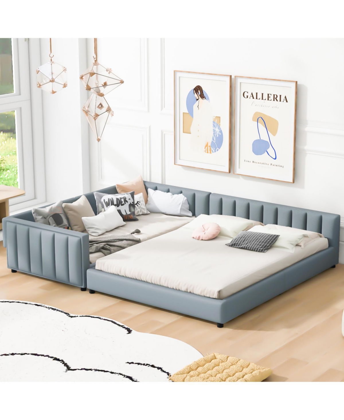 Streamdale Furniture Queen/Twin Xl Upholstered Platform Bed